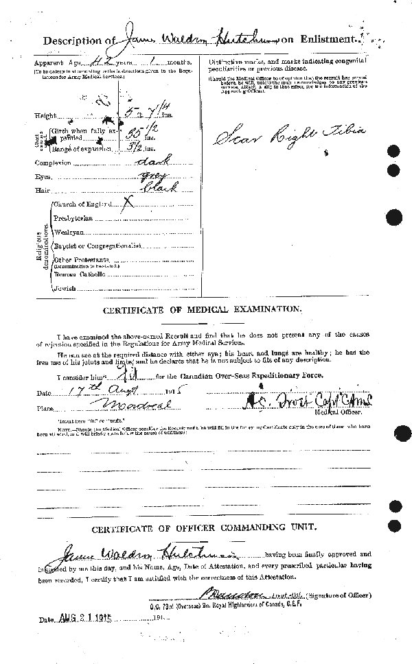 Attestation Papers (Reverse)