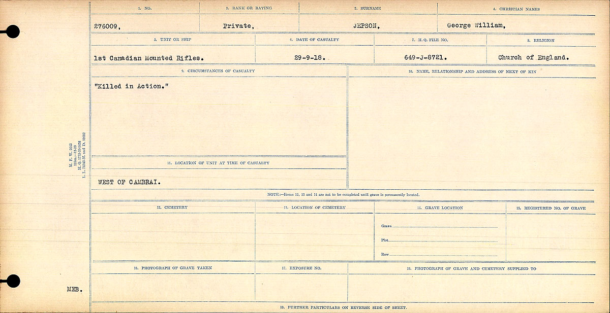 Circumstances of death registers