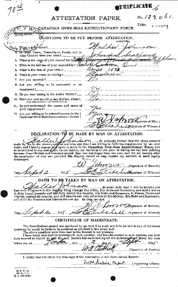 Attestation Paper (page 1)