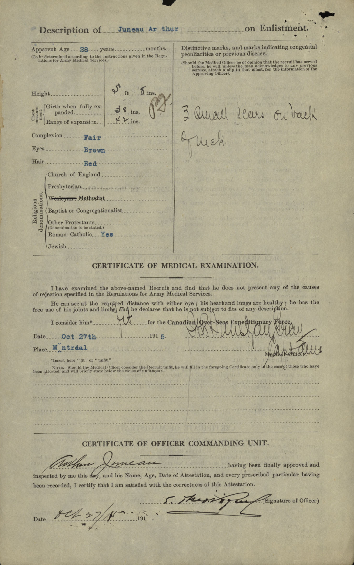 Attestation Papers (Reverse)