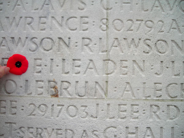 Inscription on the Vimy Memorial