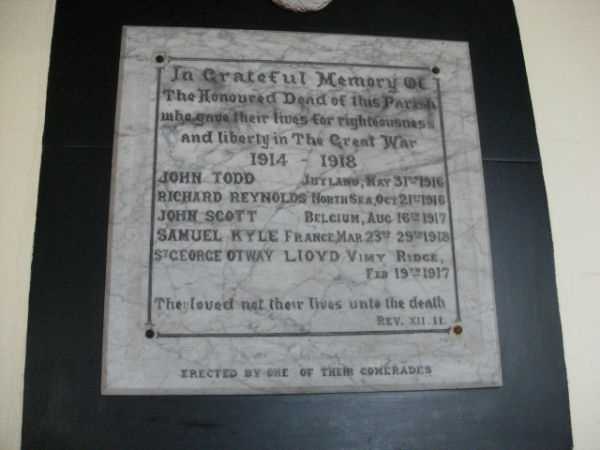 Close up of Memorial Plaque