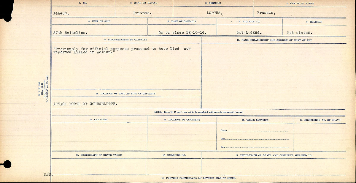 Circumstances of death registers