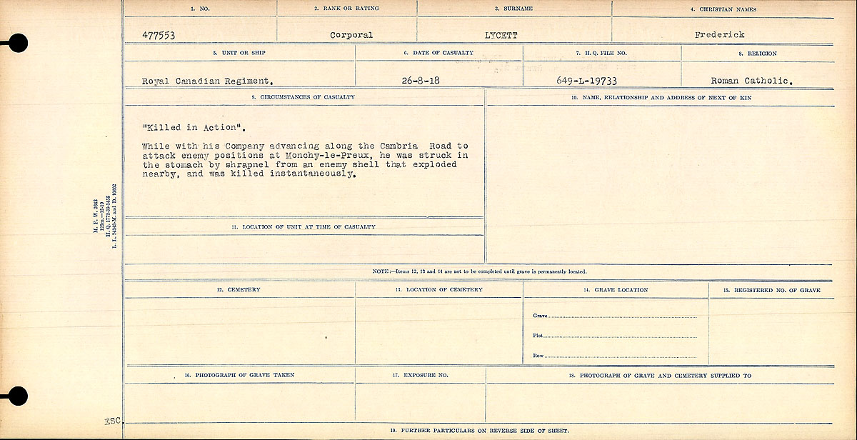 Circumstances of death registers