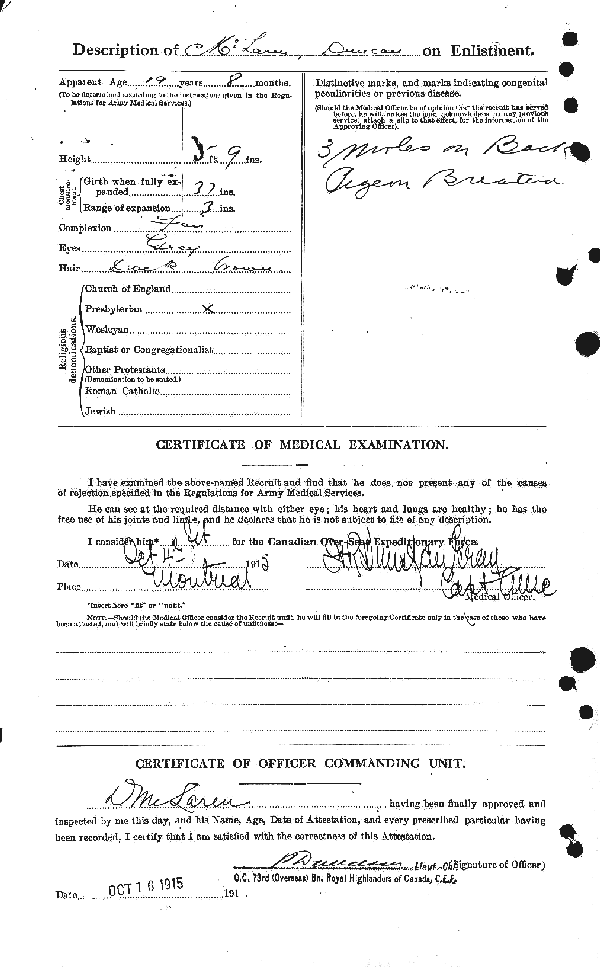 Attestation Papers (Reverse)