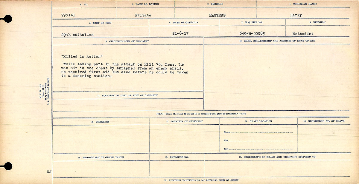 Circumstances of death registers
