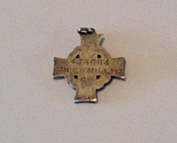 Reverse side of Memorial Cross