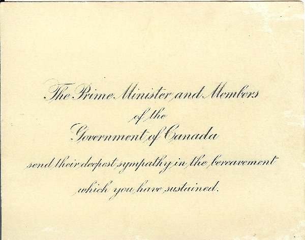 Letter of condolences