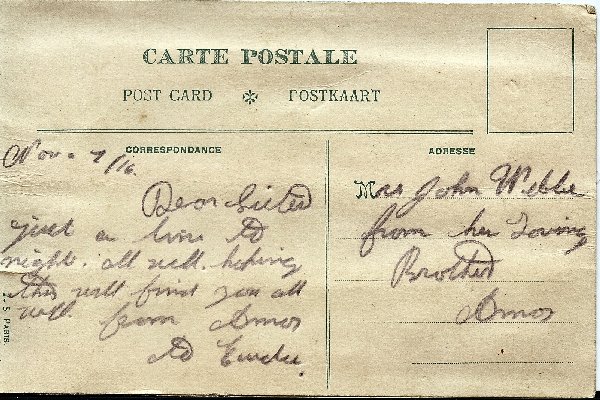 Back of Post Card