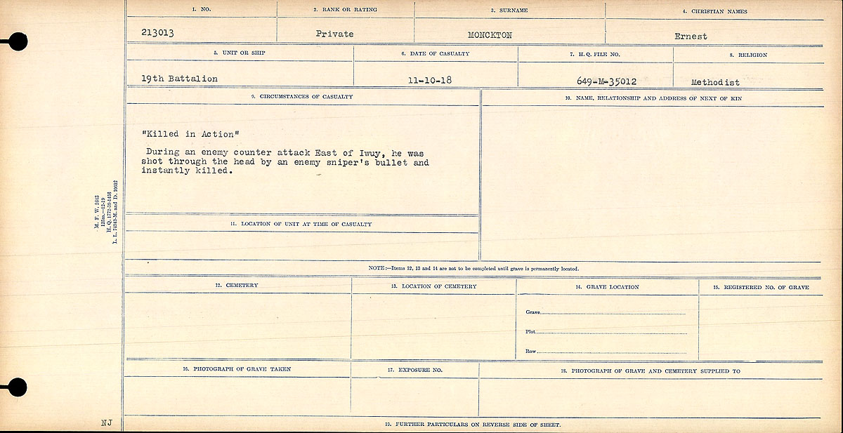 Circumstances of death registers