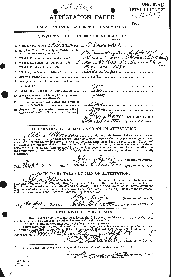 Attestation Paper (page 1)