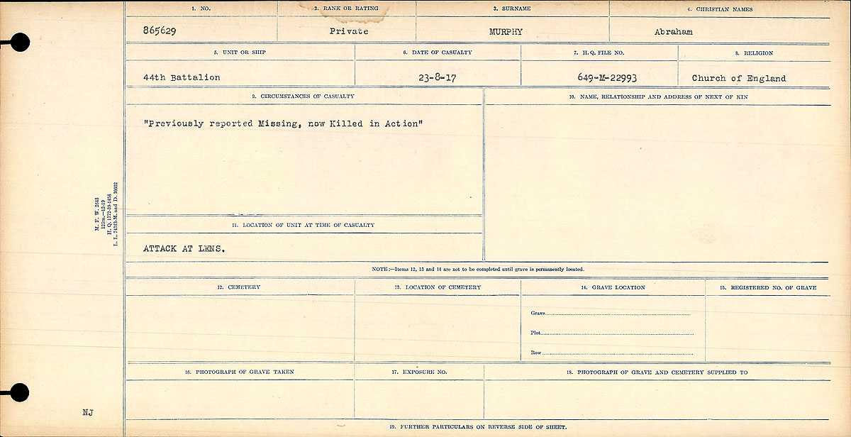 Circumstances of death registers