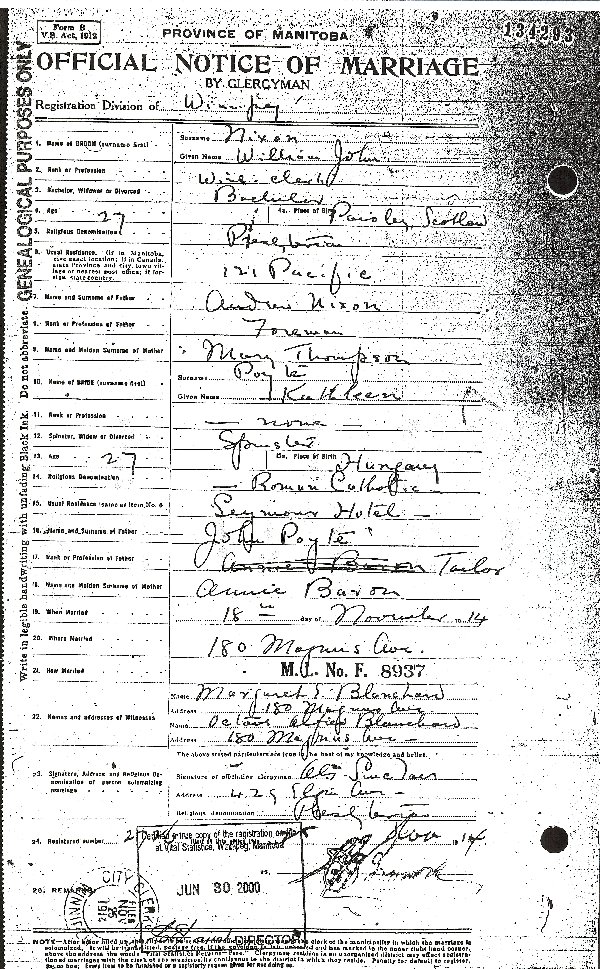 Marriage Certificate