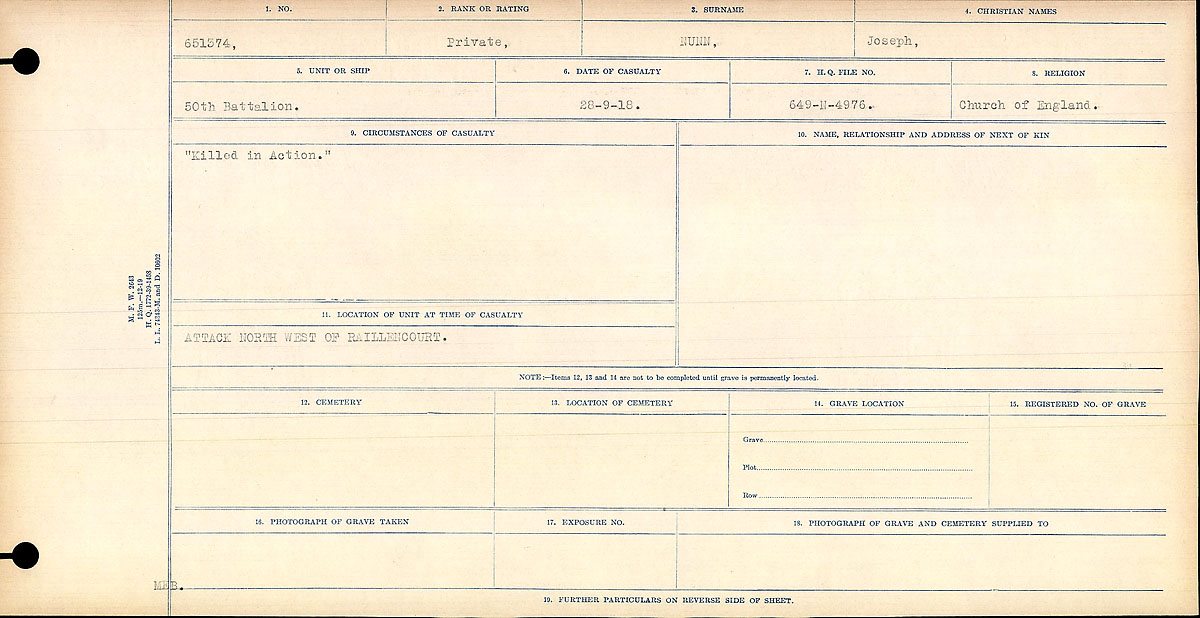 Circumstances of death registers
