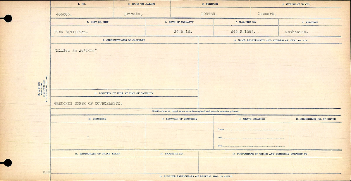 Circumstances of death registers