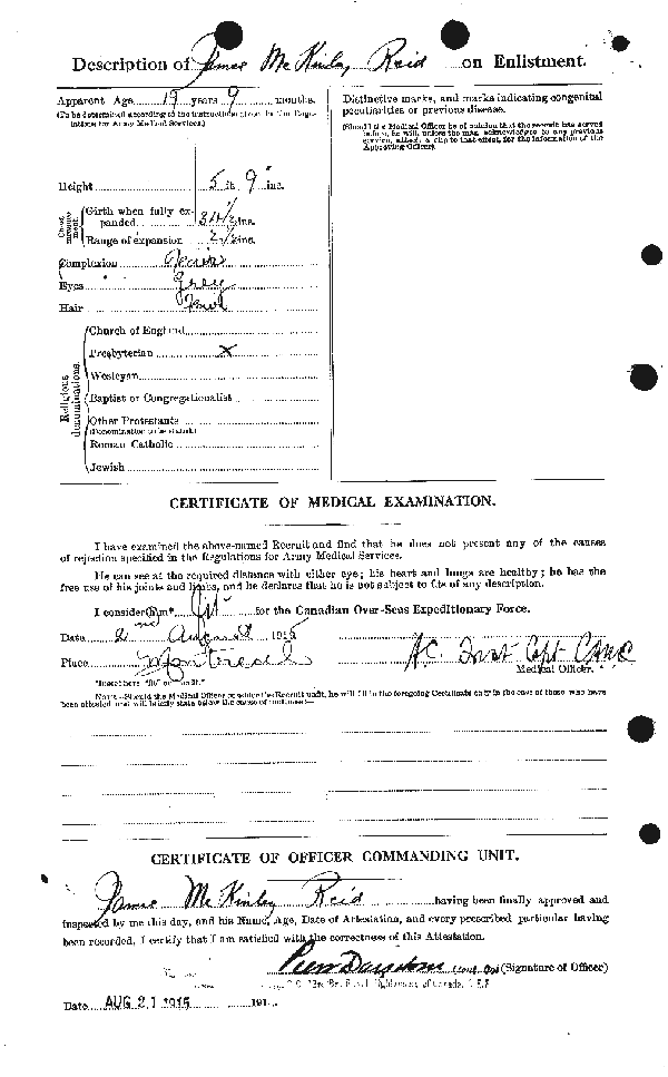 Attestation Papers (Reverse)