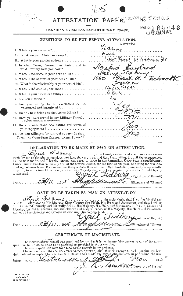 Attestation Paper (page 1)