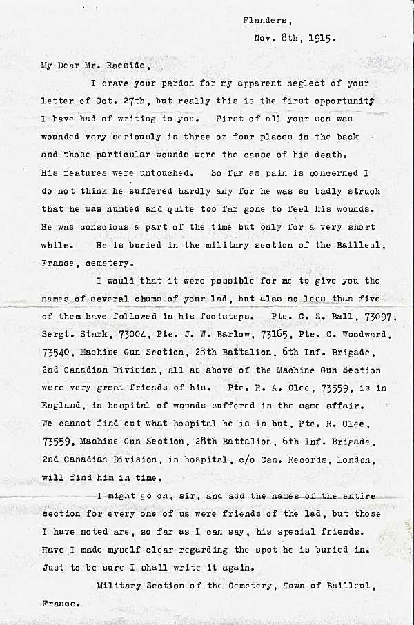 Letter dated Nov 8, 1915