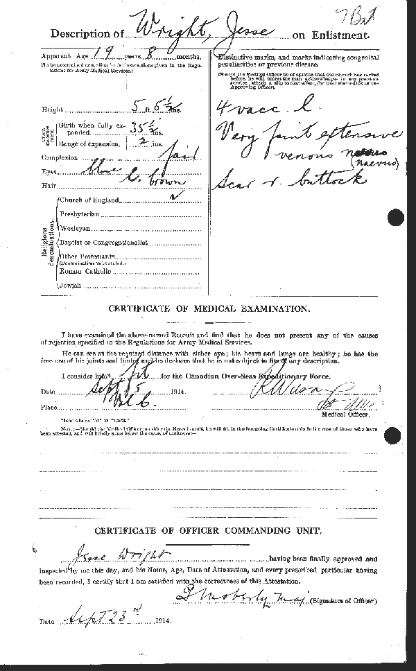 Attestation Papers (Reverse)