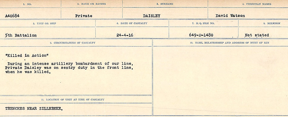 Circumstances of death registers