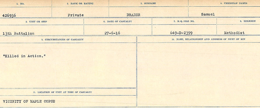 Circumstances of death registers