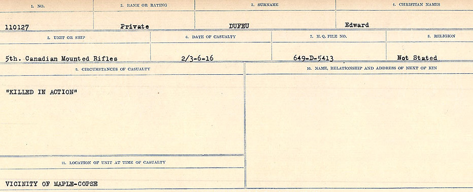 Circumstances of death registers