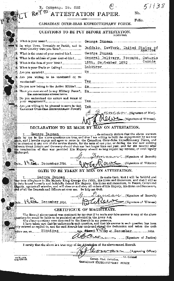 Attestation Paper (page 1)