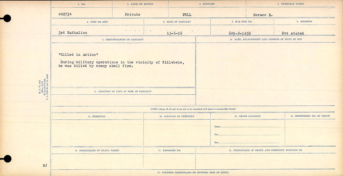 Circumstances of death registers