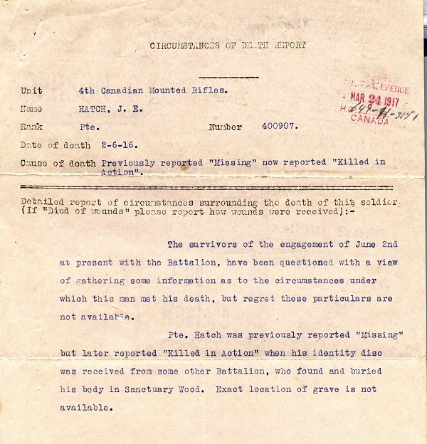 Final report - Military record