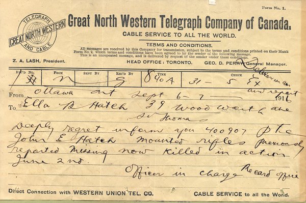 Telegram - July 6, 1916