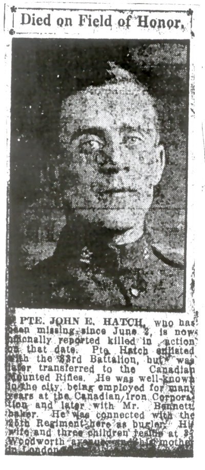 Press clipping - Killed in Action