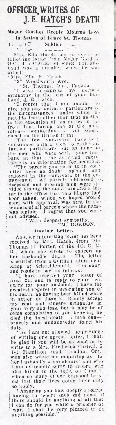 Press clipping - Letters