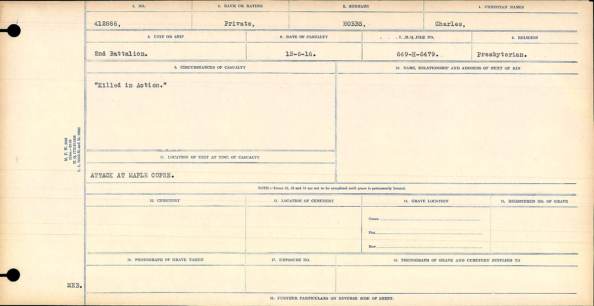 Circumstances of death registers