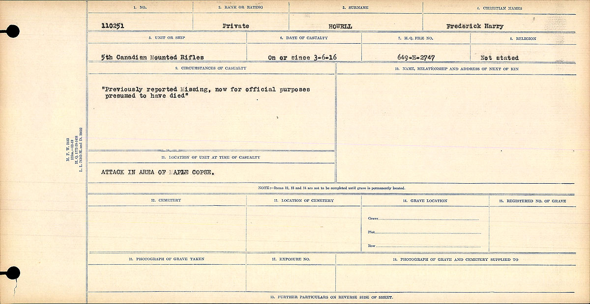Circumstances of death registers