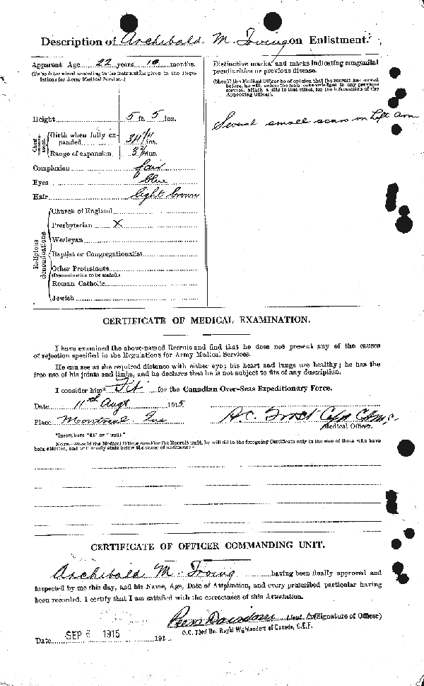 Attestation Papers (Reverse)