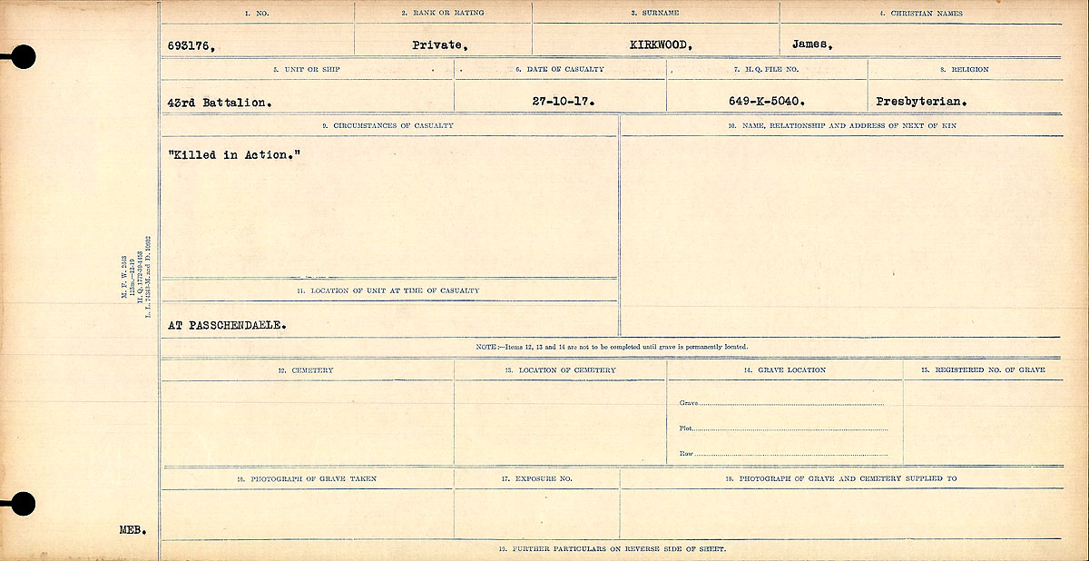 Circumstances of death registers