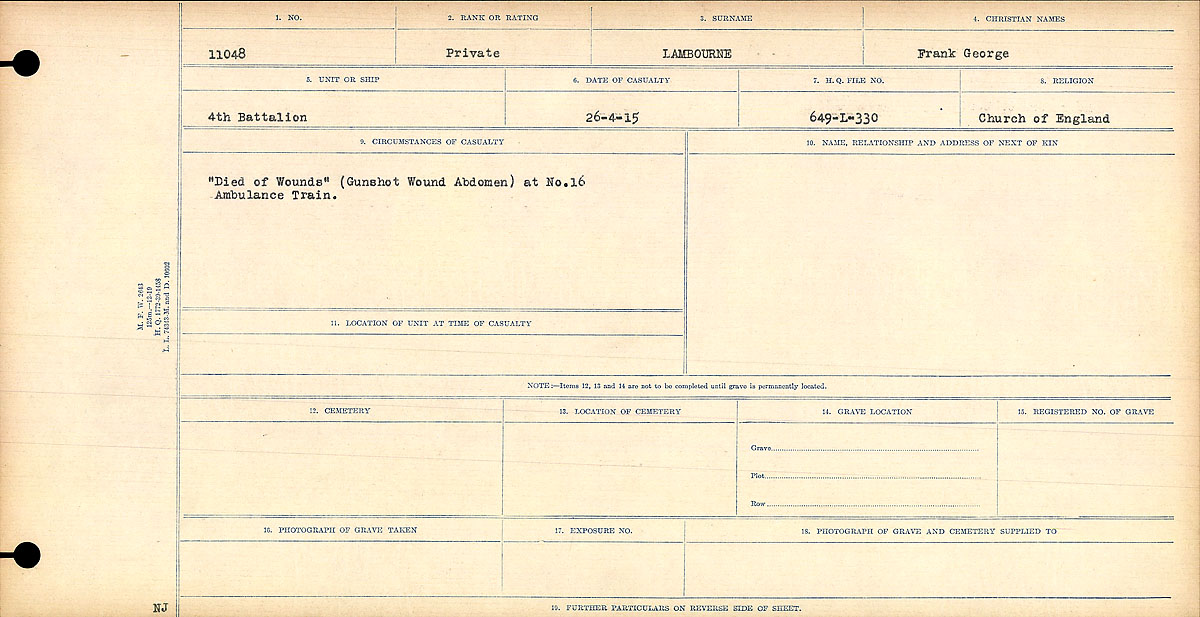 Circumstances of death registers