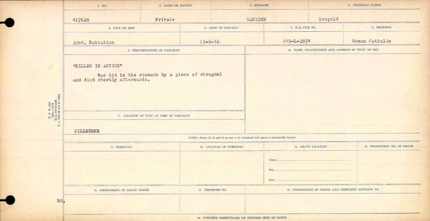 Circumstances of death registers