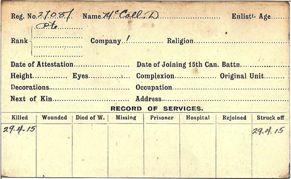 Record of Service