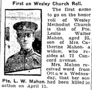 Photo of LESLIE WALTER MAHON