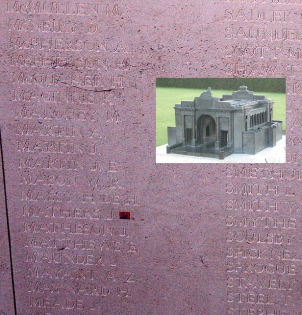 Inscription on Menin Gate (Ypres) Memorial