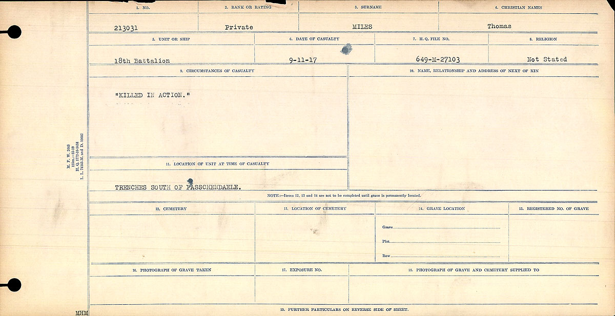 Circumstances of Death Registers