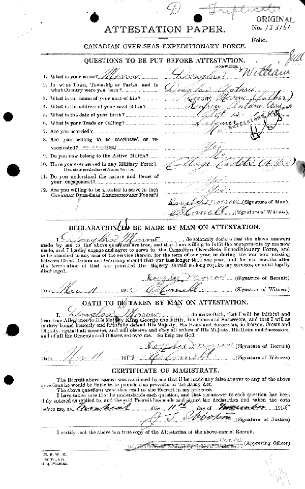 Attestation Paper (page 1)