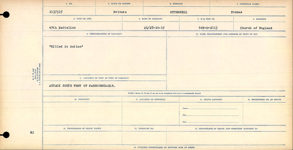 Circumstances of death registers