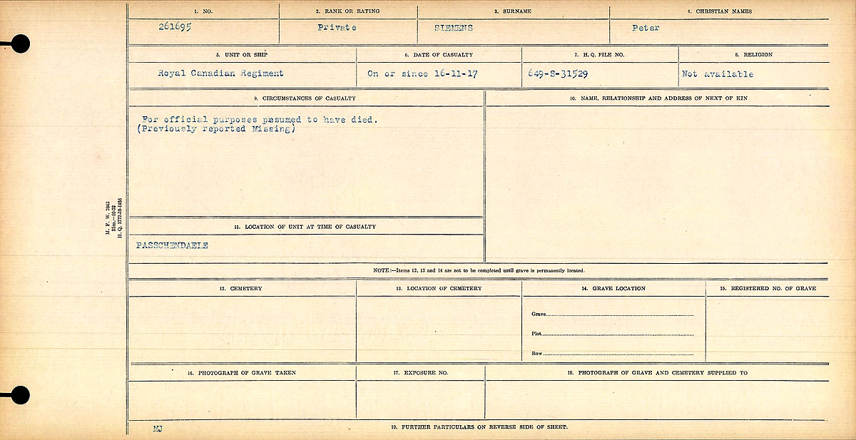 Circumstances of death registers