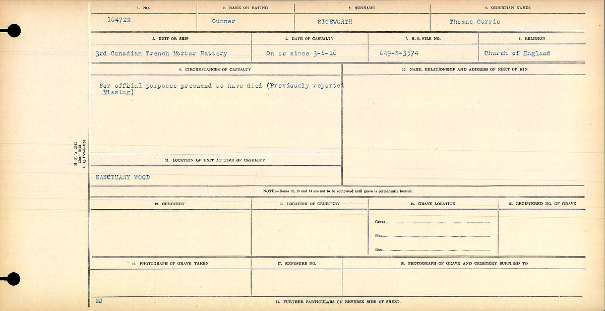 Circumstances of death registers