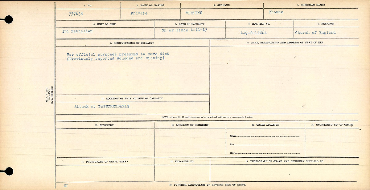 Circumstances of death registers