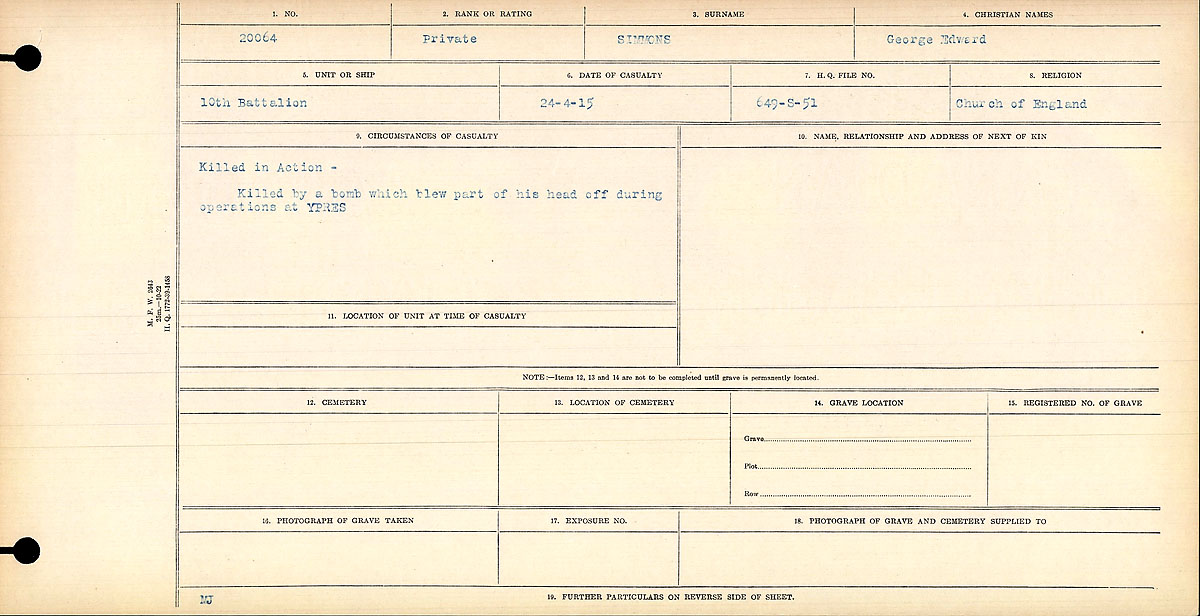 Circumstances of death registers