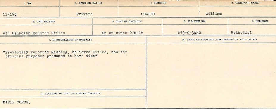 Circumstances of Death Registers