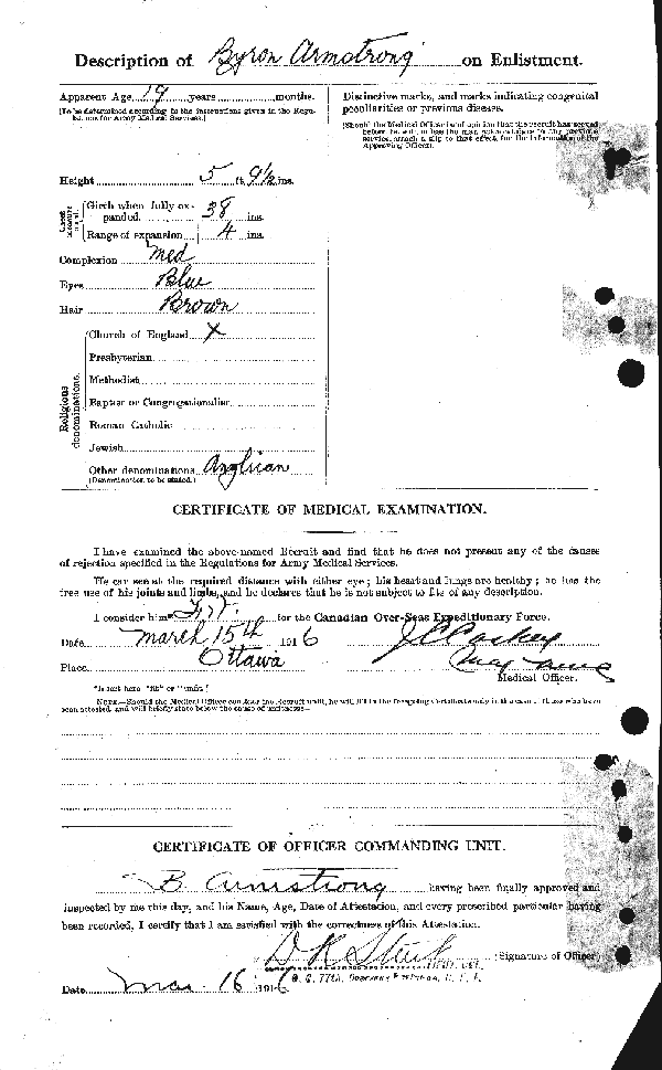 Attestation Papers (Reverse)